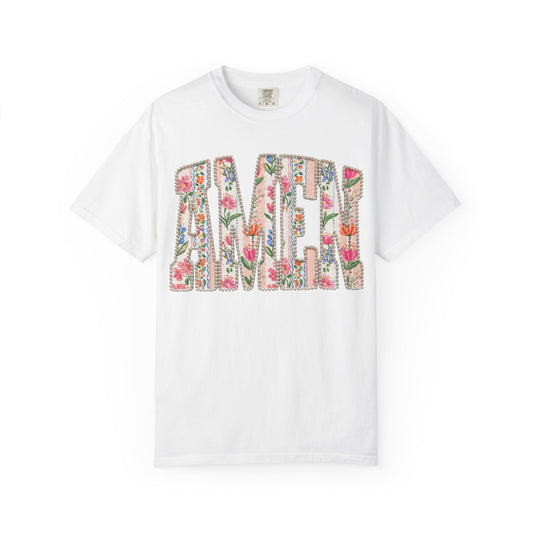 Floral 'Amen' T-Shirt